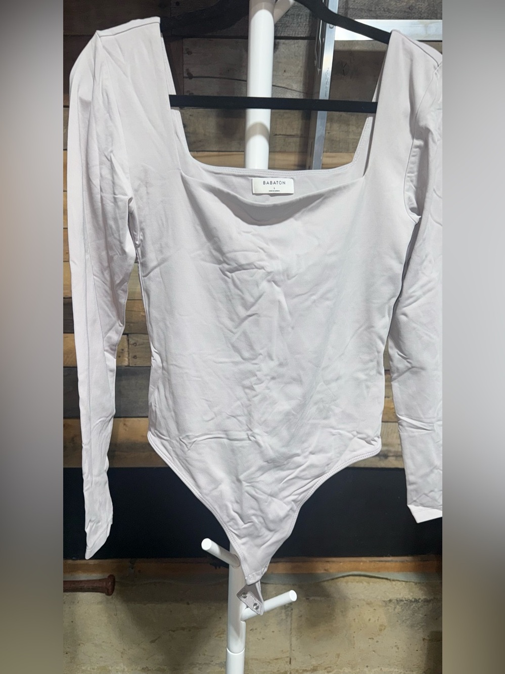 Babaton Long Sleeve Square Neck Bodysuit - Light Mauve